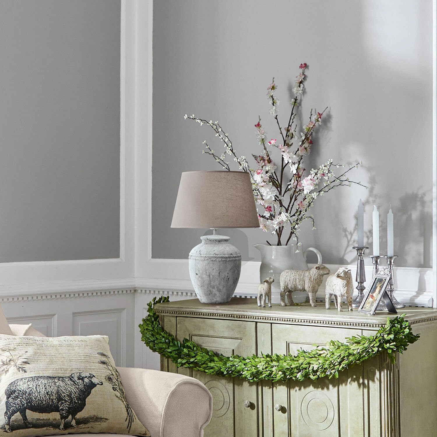 Loberon Tischlampe Mosnay - beige/antikgrau