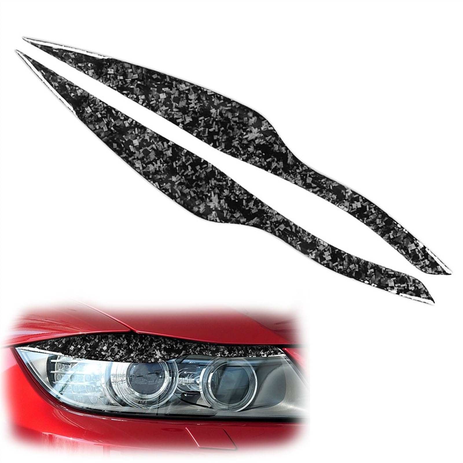 Cache-phares sourcils pour BMW Série 3 E90 E91 | Ajustement précis 2X - 7