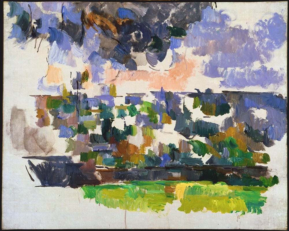 Tableau Paul Cezanne The Garden at Les Lauves grand format encadré noir