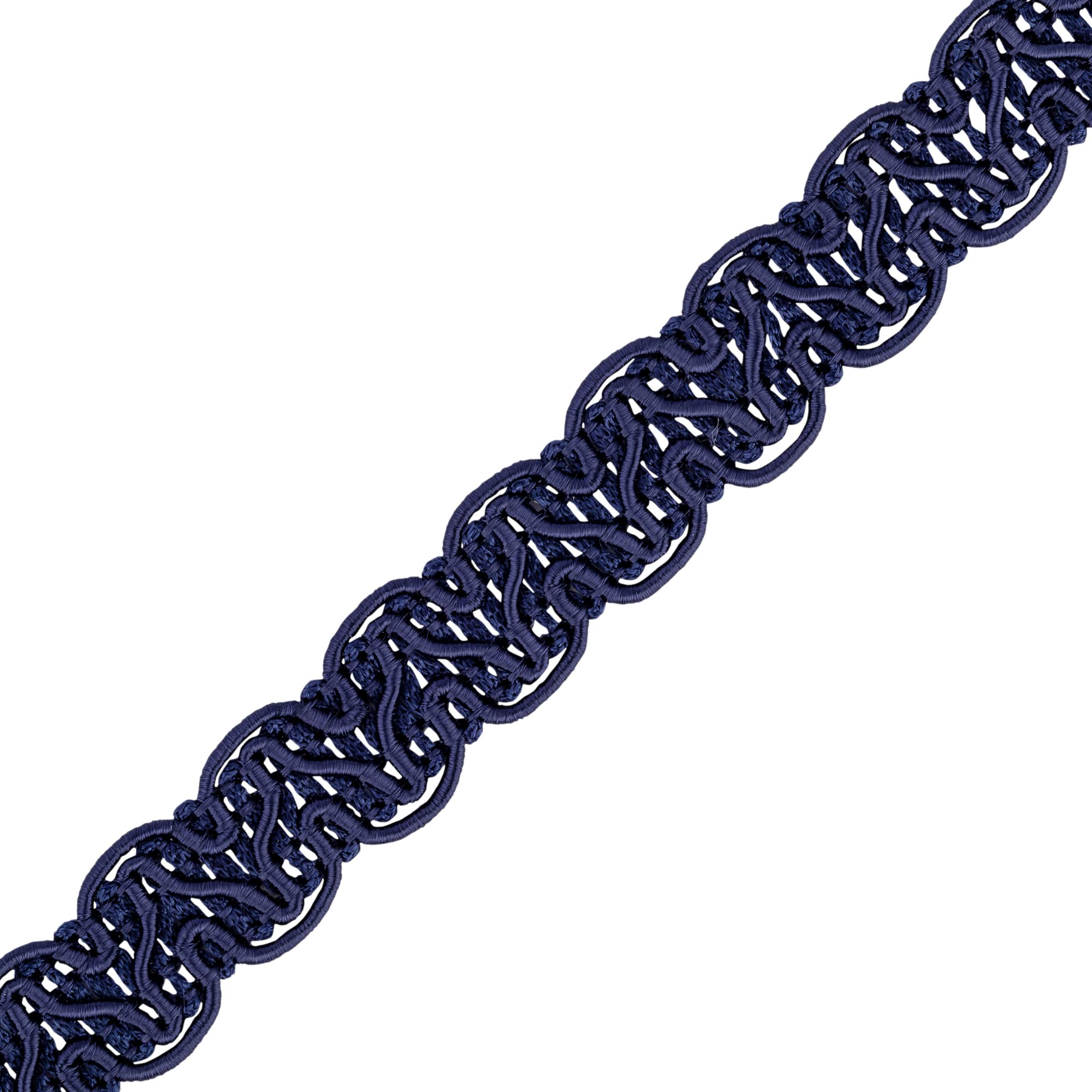 Discount Fabrics Furnishing Braid 14mm Wide Upholstery Edging Trim, Gold Lace-Colour for Cushions, Curtains, Woven Fabric Trimming, Gimp Braid, Piping Decorative Sewing Trims (Navy Blue, 1m) — image 1