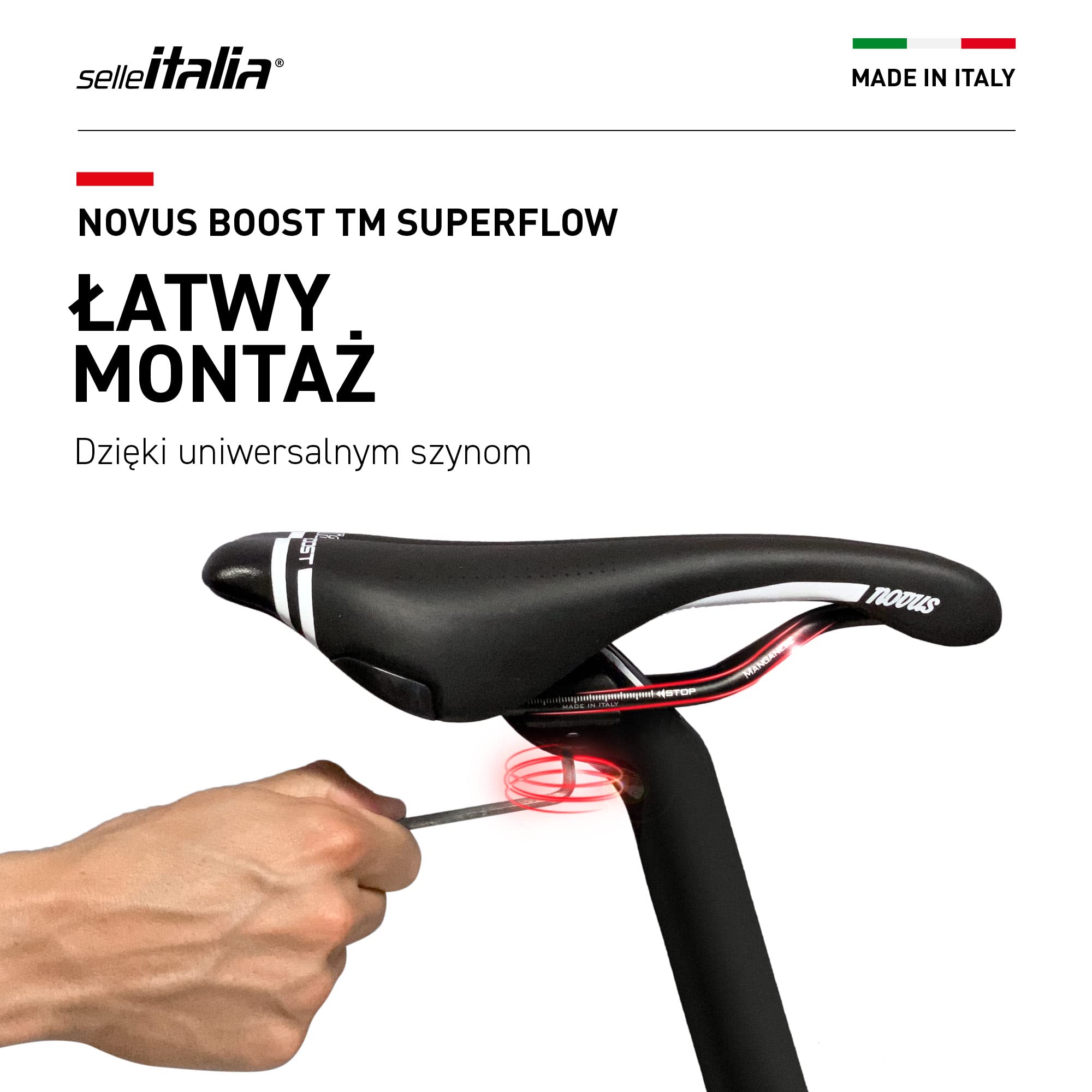 Selle Italia Uniseks – siodełko dla dorosłych Novus Boost Tm Superflow