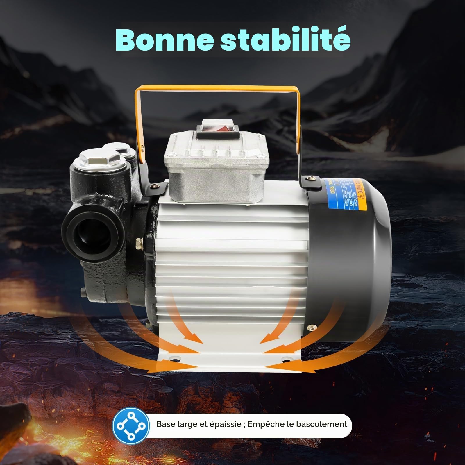 Pompe Electrique Carburant 550W 2800 r/min, Pompe Gasoil 220V Autoaspirante Débit 20-60 L/min Pour Fûts Camions Pellettes Bateaux Avec Filtre Et Base Stable