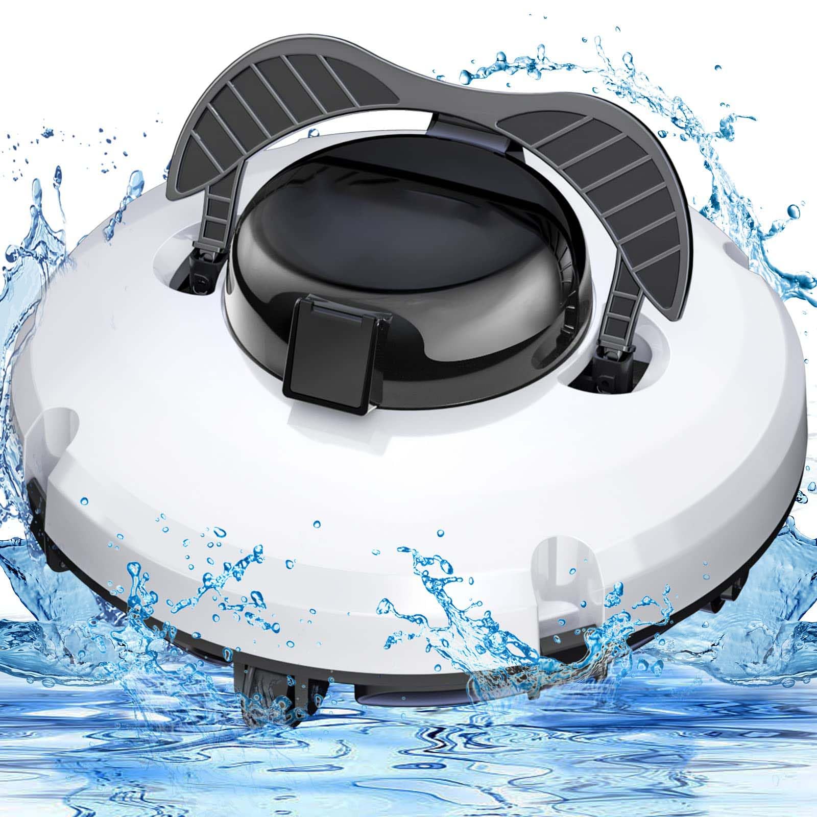 KASTWAVE Cordless Robotic Pool Cleaner, Pool Vacuum for Above Ground Pool, Dual-Drive Motors, 90-120 Mins Working Time, IPX8 Waterproof, Lightweight, Auto-Dock Technology