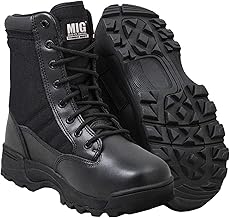 Mens MIG Side Zip & Lace Up Army Tactical Combat Boots For Work, Security, Cadet, Police, Military.