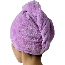 Evelin LEE Microfiber Super Absorbent Dry Hair Cap Shower Hat for Bath Spa Towel Purple