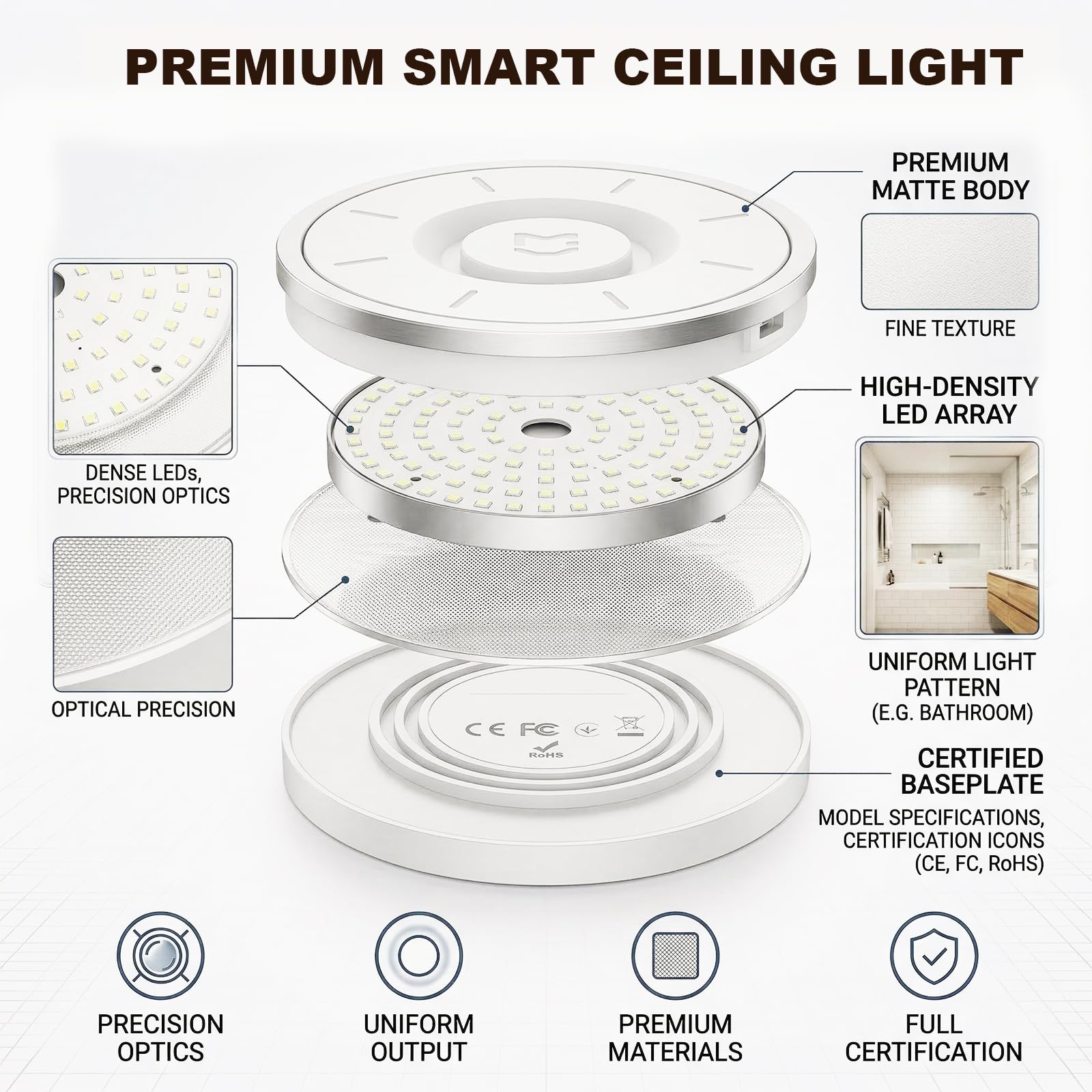 YEELIGHT Smart Deckenleuchte, 23W 1500LM LED Deckenlampe Dimmbar mit Fernbedienung, Ra95 Nachtlicht mit 2700K-6500K, Kompatibel mit Alexa & Google Assistant für Wohnzimmer Schlafzimmer Küche Flur 32cm
