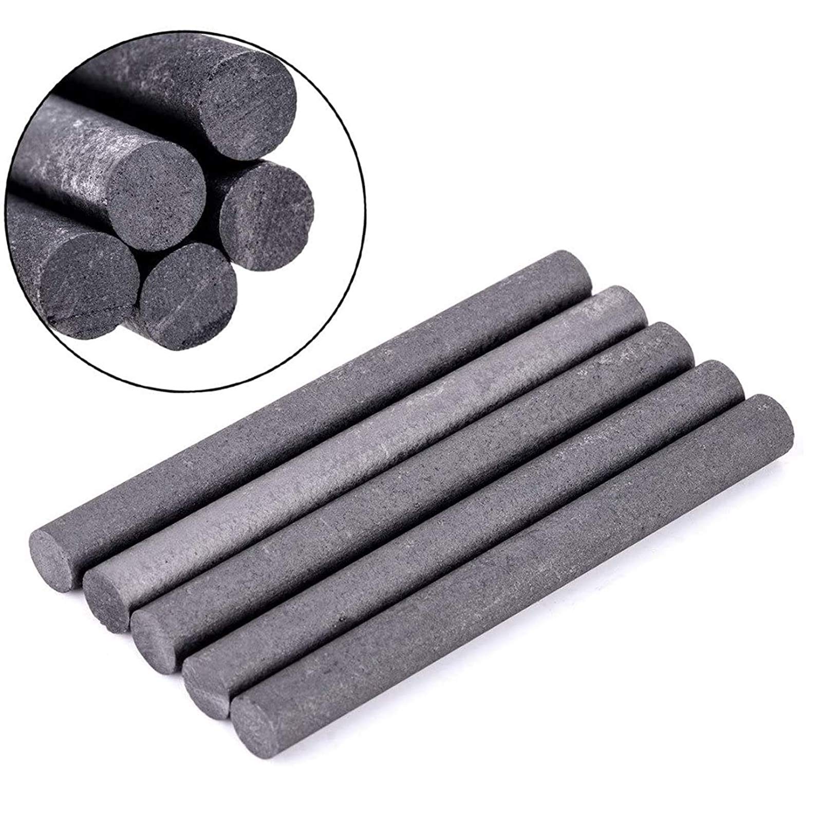Tige de Graphite ， 5 Barres de diamètre 8 mm, Longueur 50/100/150 mm, adaptées aux équipements électriques de Laboratoire (Longueur 150 mm)(100mm)