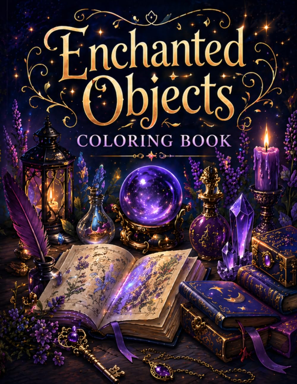 Coloring Book – Enchanted Objects: A magical collection of mystical items, fantasy artifacts, and detailed objects to color