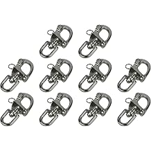 TEMCo Industrial Eye Swivel Snap Shackle 316 Stainless Steel for Sailboat Spinnaker Halyard