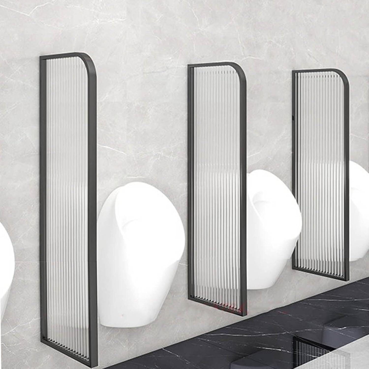 BKSXSOP Wall Mounted Urinal Baffle Sn Privacy Divider for Men’s Restrooms Translucent Public Bathrooms & Hotels Black Protect (2 Pack)