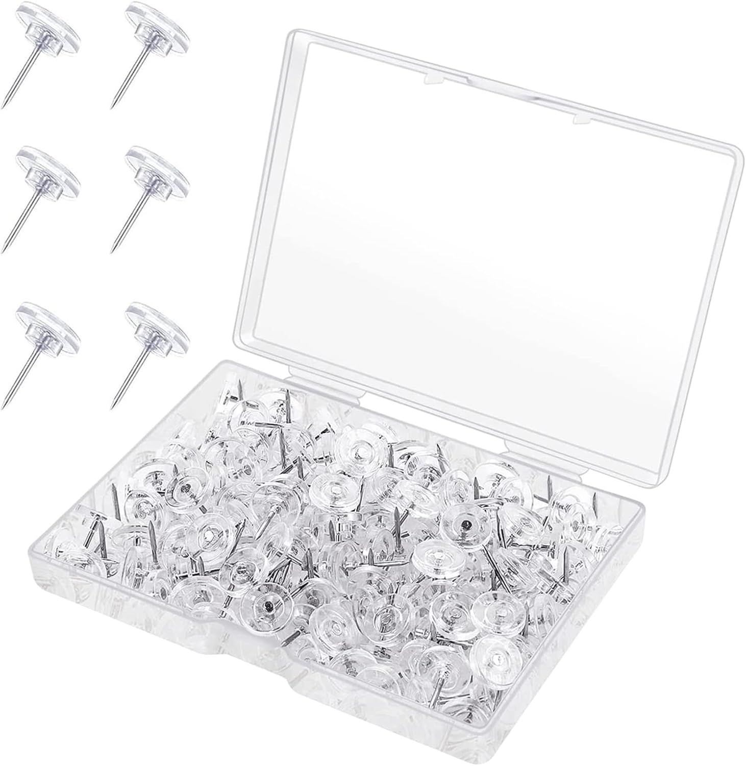 150 Pcs Drawing Pins,Plastic Head Steel Point Thumb Tacks Pins for