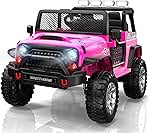 L8 2 Seater Ride On Car, 12V Kids Electric Car w/Remote Control, 4-Wheel Suspension, Bluetooth Speaker, Multi Music Modes, 3 Speeds, LED Lights, Xmas & Birthday Gift Ideas for Kids Ages 3+