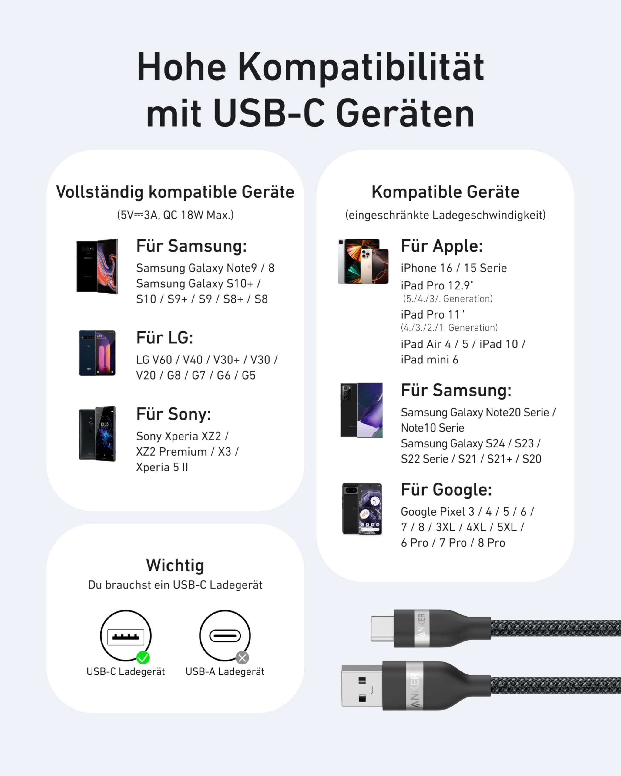 Anker Cavo USB-C A Lightning, 1,8 M, Intrecciato Riciclato, Ricarica Rapida 60W Per IPhone 14/13/12 E Più - 3
