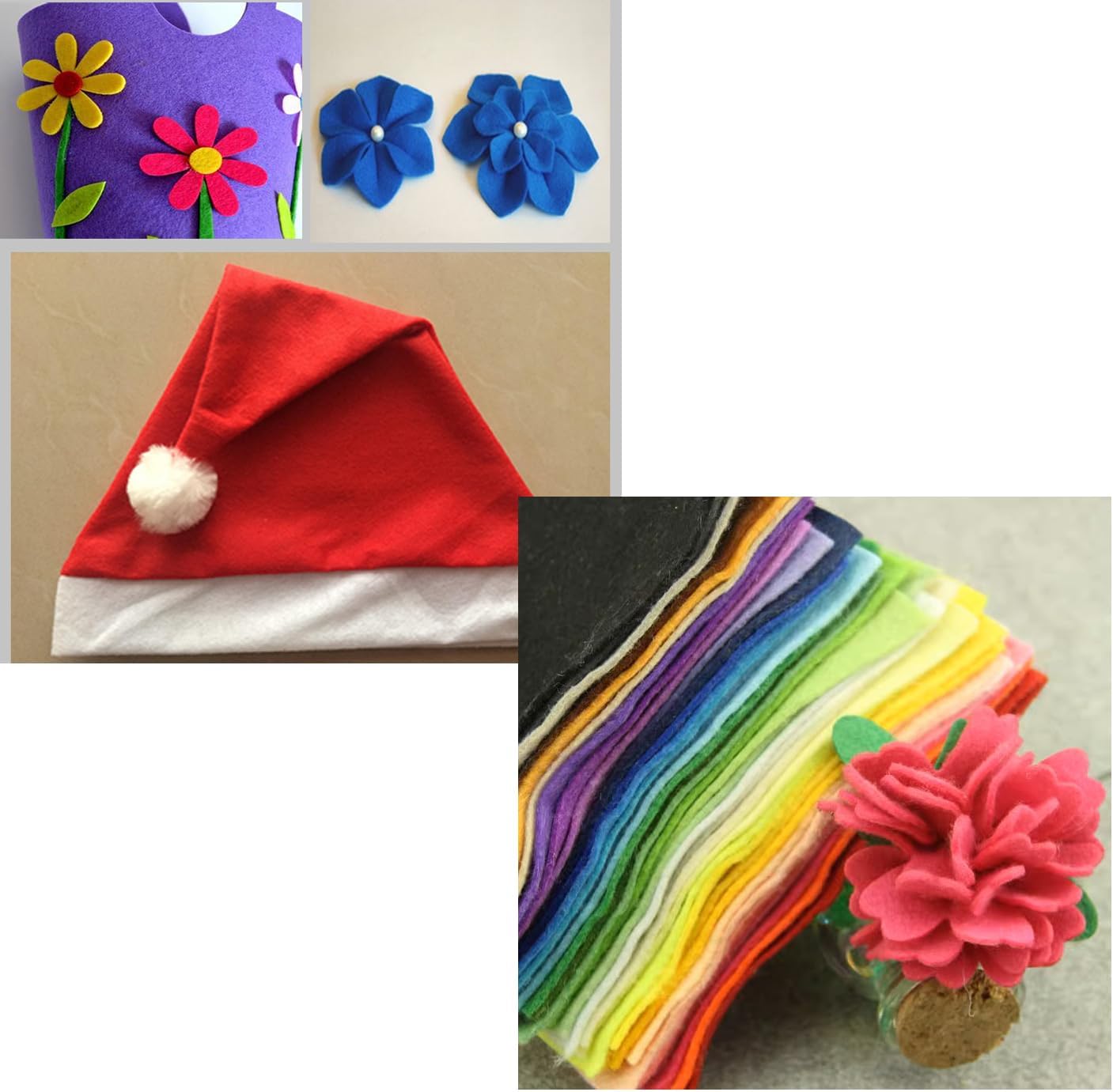 Soft White Felt Fabric 18"X 36"/ 1.6mm Thick Sewing Patwork Material Large Craft Felt Roll Fabric by The Yard