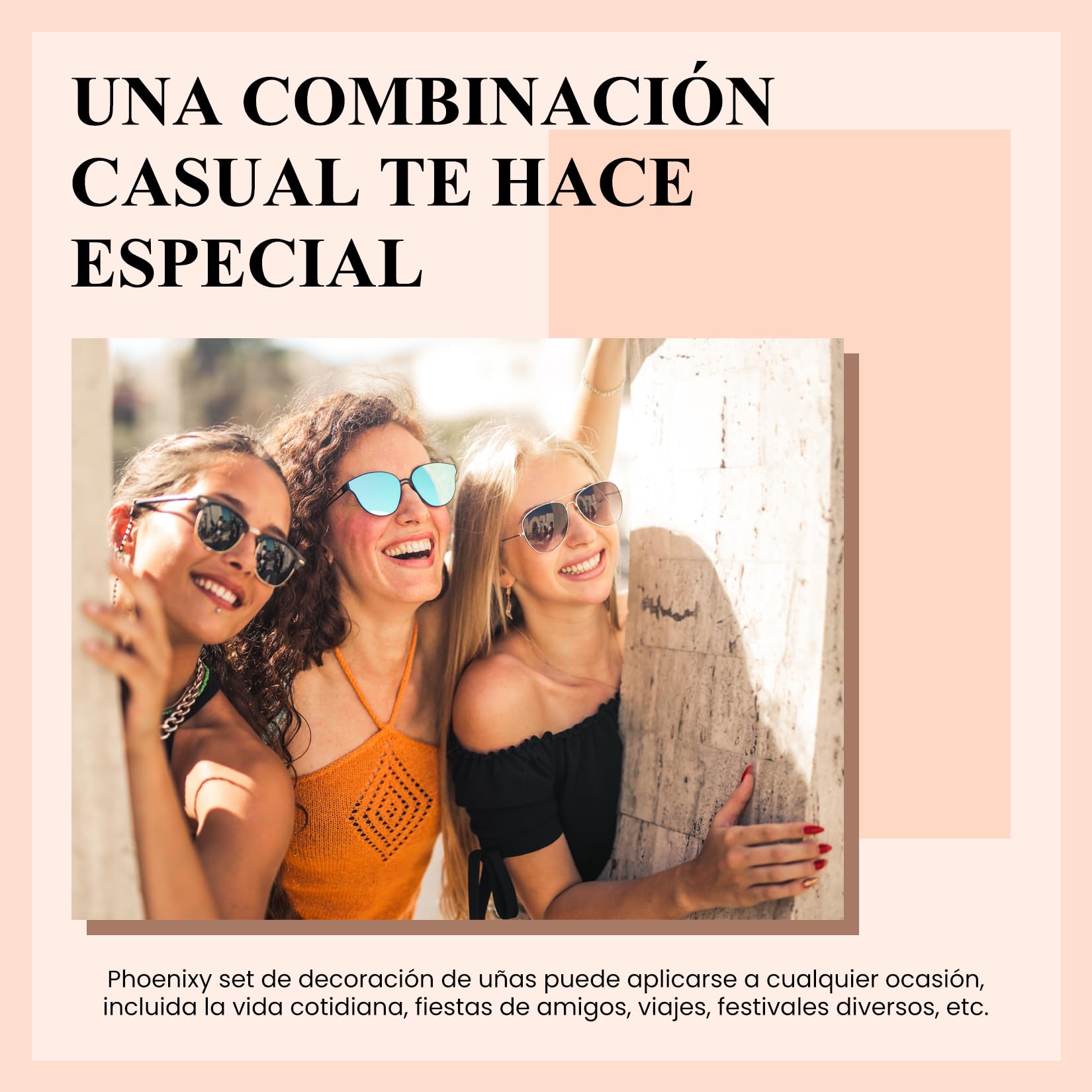Phoenixy Gel de Extensión de Uñas Completo Set, 8 Colores 15 ML Kit Uñas de Gel con 36W U V/LED Lámpara, Base Top Coat Brillante y Mate Regalos de Nail Art para Principiantes