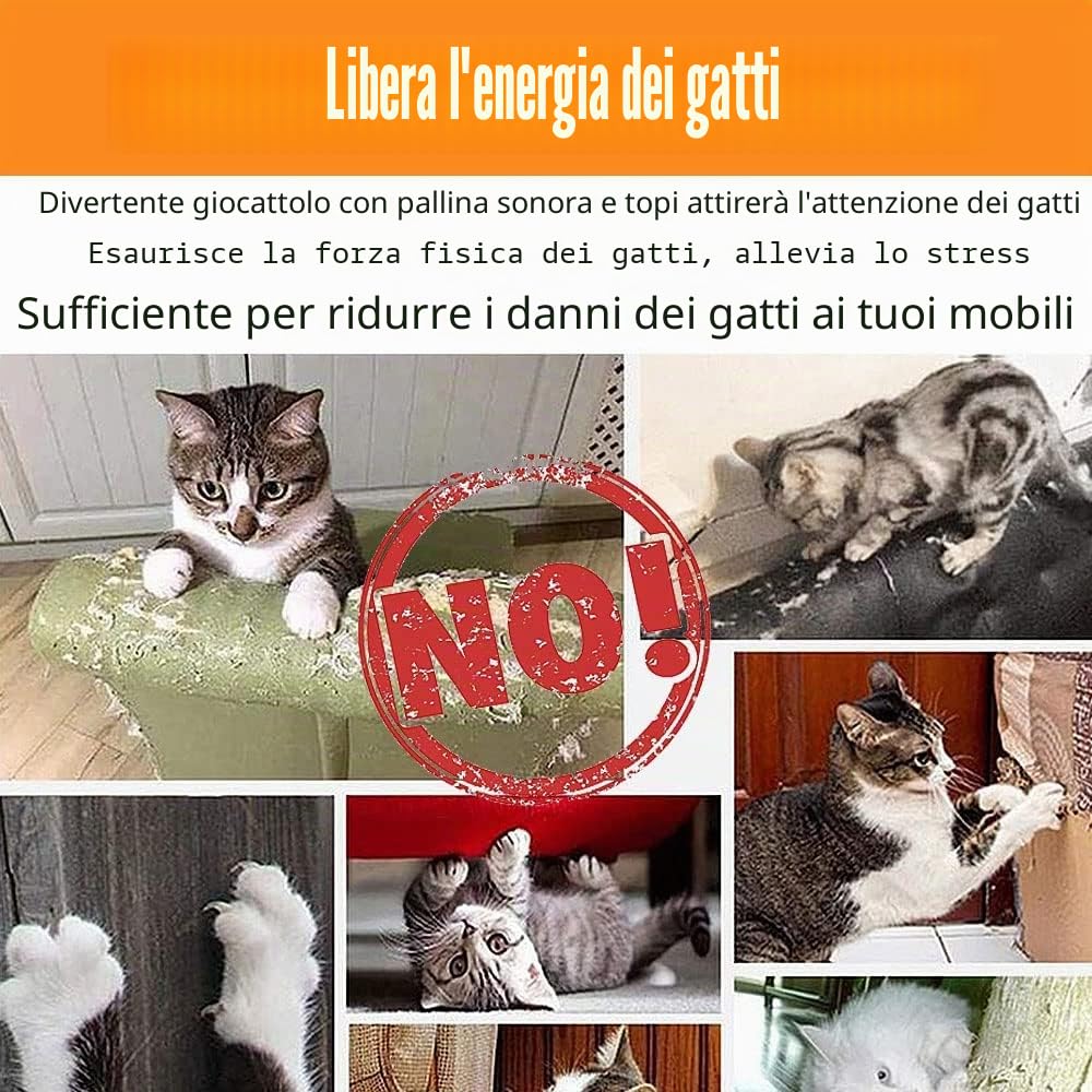 21 Pezzi Gatti Giochi Interattivi Tunnel Giocattoli Gatto Mouse Ball Giocattolo per Gatti Bacchetta Teaser Giochi con Piume
