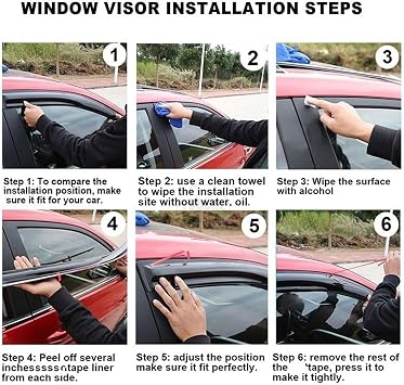 Side Window Deflectors for Mercedes-Benz C-Class MK1-W202 1992-2000 Short Wheelbase, Wind Deflectors Rain Guards Shatterproof Sun Visor Shield for Weather Protection