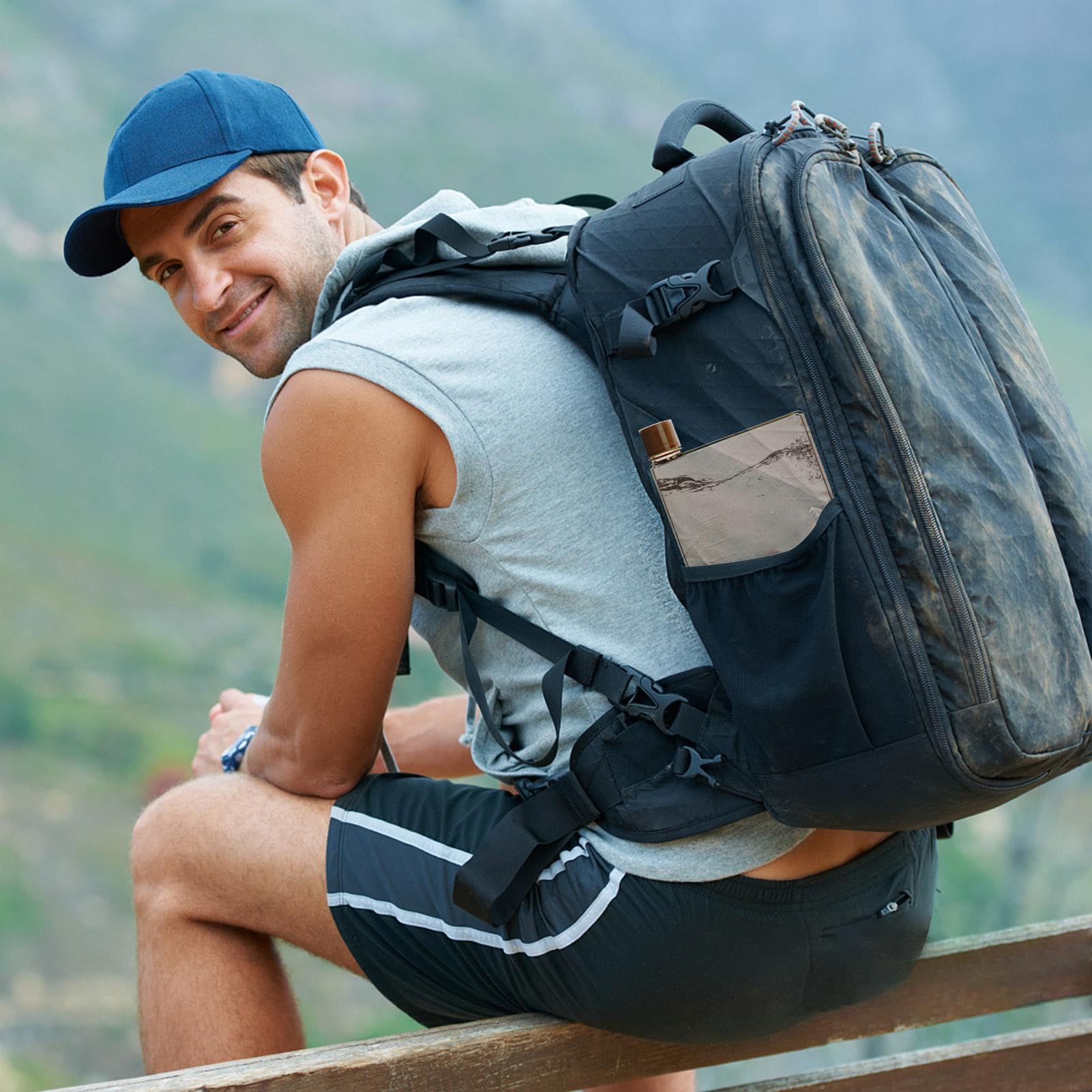 Flat Water Bottle - 350ml/420ml Transparent Water Bottle | Clear Reusable Slim Flat Water Bottle | ECO-Friendly BPA Notebook Bottle | Portable Purse Water Bottle | Water Flask For Travel