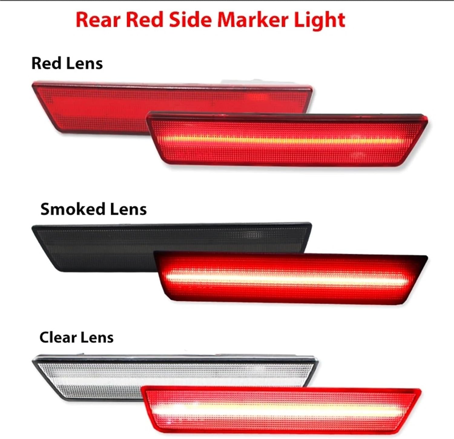 シグナルライ 車のフロントリアサイドマーカーランプアンバーレッド LED ライトダッジチャレンジャー用、ダッジチャージャー用 200