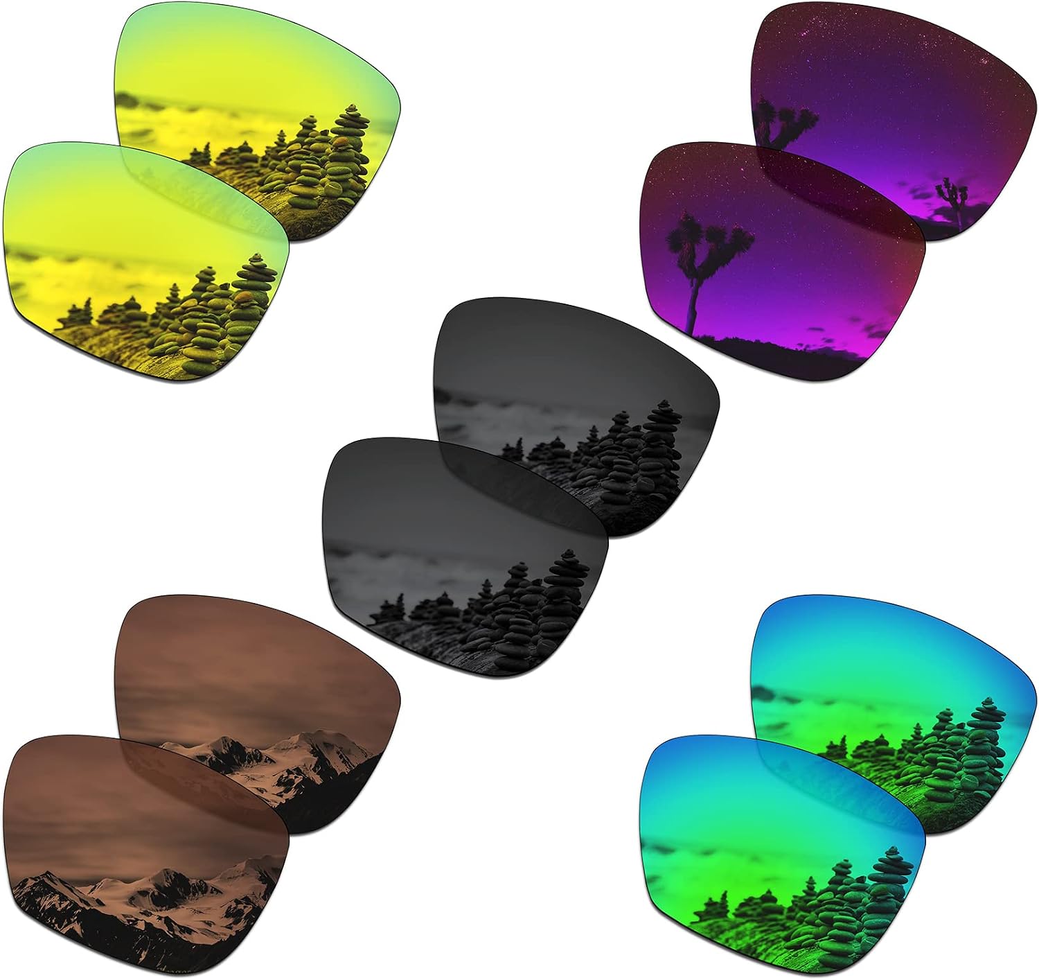 SmartVLT Set of 5 Women's Replacement Lenses for Oakley Hold On OO9298 Sunglass Combo Pack S03