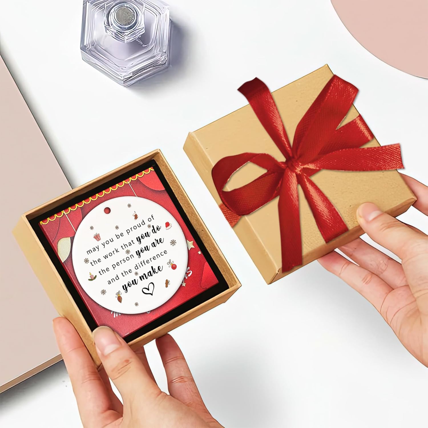 Thank You Gifts for Women Men, May You Be Proud of The Difference You Make Ceramic Ornament - Appreciation, Retirement, Farewell Gifts, Birthday Christmas for Coworkers - Image 6