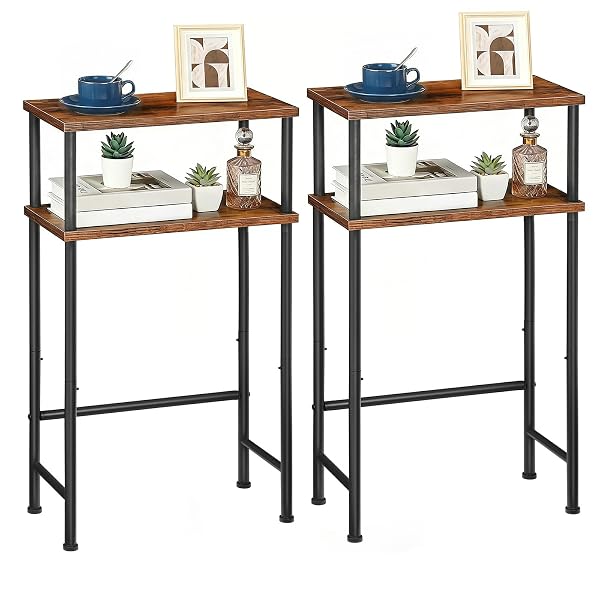 Minimalist Industrial Two-Tier Side Tables