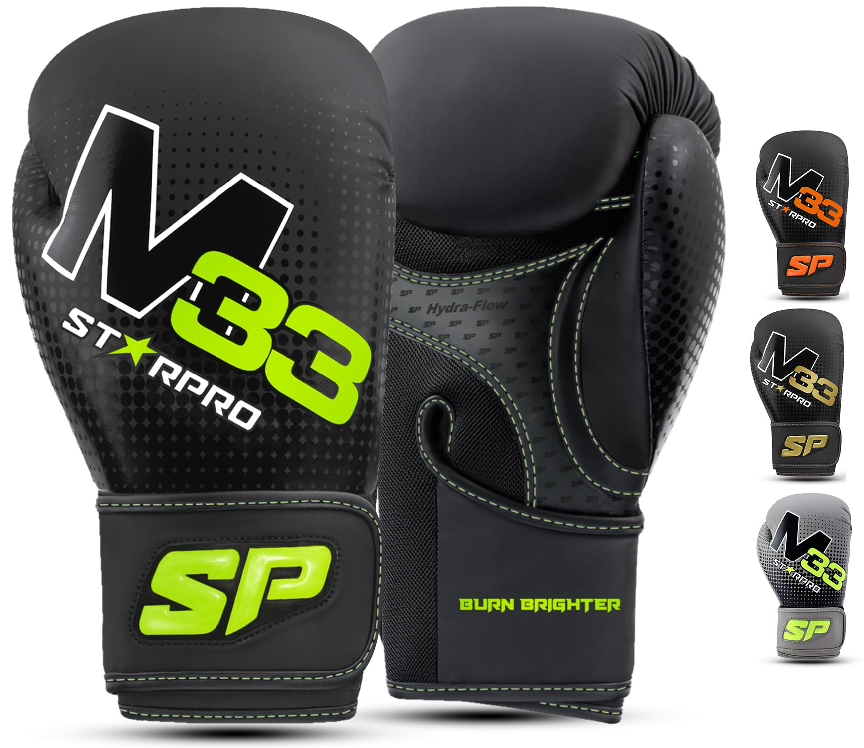 Starpro Boxing Gloves with Secure Hook & Loop Closure for Men & Women - Muay Thai Training Sparring 8oz 10oz 12oz 14oz 16oz