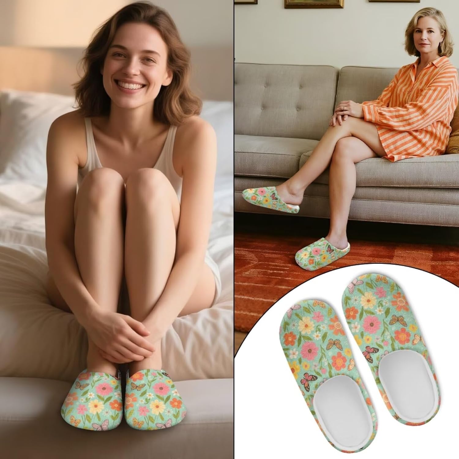 Spa Slippers for Women Guest Bedroom Slippers House Shoes Indoor Bulk Slipper Non Slip Closed Toe Shoes