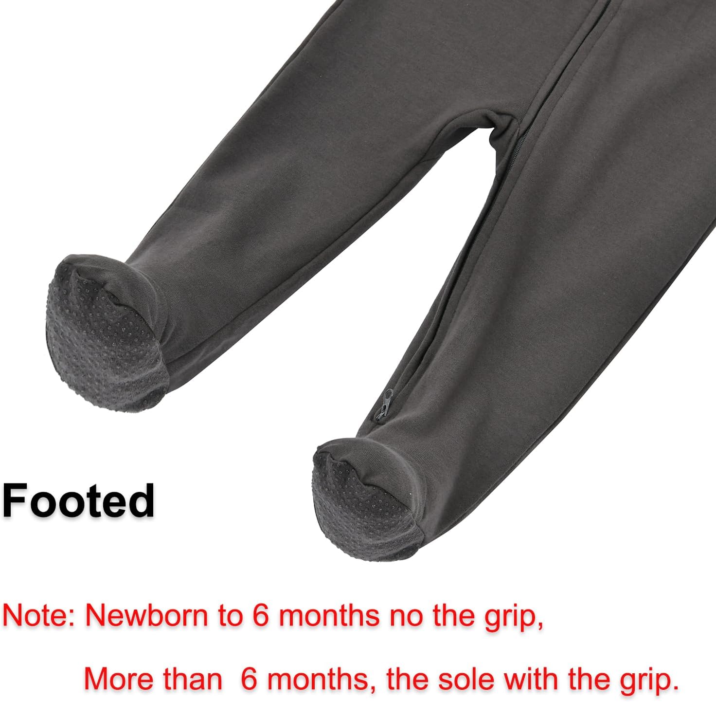 Aablexema Baby Pajamas with Mitten Cuffs Zipper 4-Pack Infant Newborn Cotton Long Sleeve Footie Outfit - Image 6