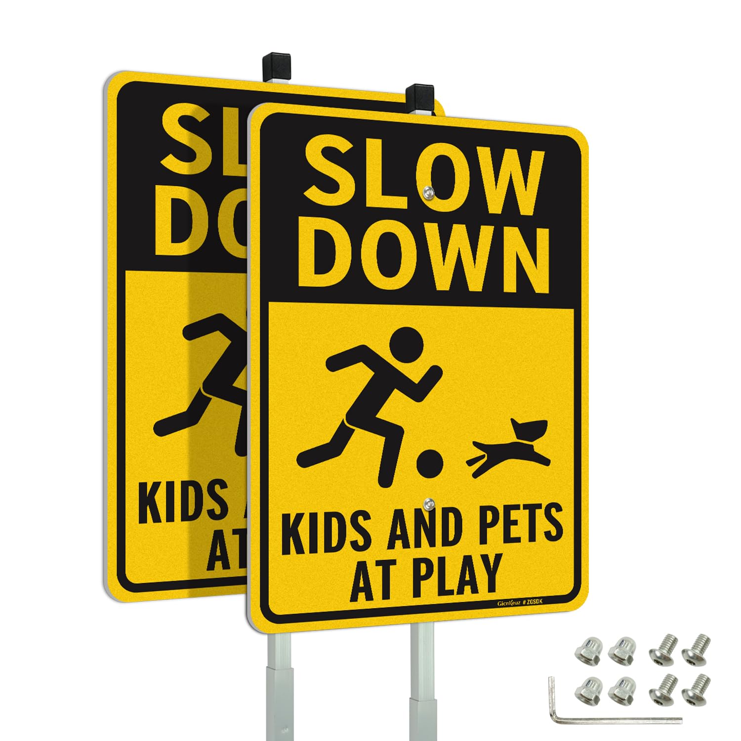 GicnKeuz Slow Down Metal Sign with 36