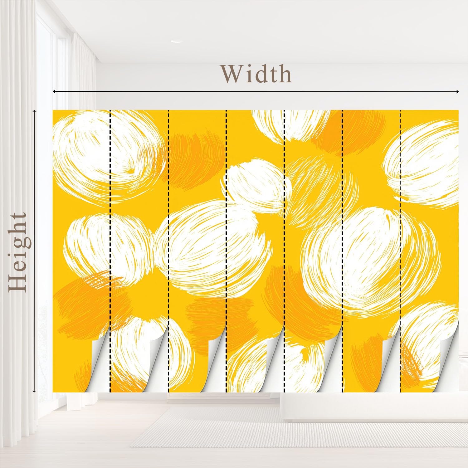 Pokój dziecięcy energetyczny, ciepły, minimalistyczny mural ścienny, rośliny, kwiatowa tapeta mural do salonu sypialni, biura dekoracja domu sypialni 274 x 254 cm