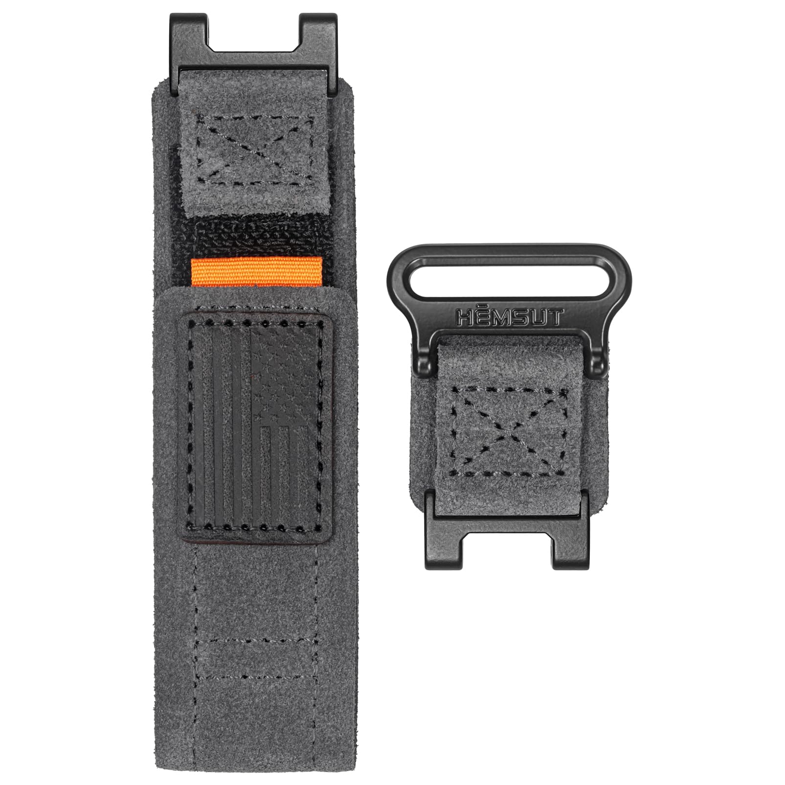 Hemsut Watch Bands Compatible with Amazfit T-Rex/T-Rex 2/T-Rex Pro/T-Rex Ultra, Millitary Soft Suede Leather Strap With Hook and Loop Design and Tools included