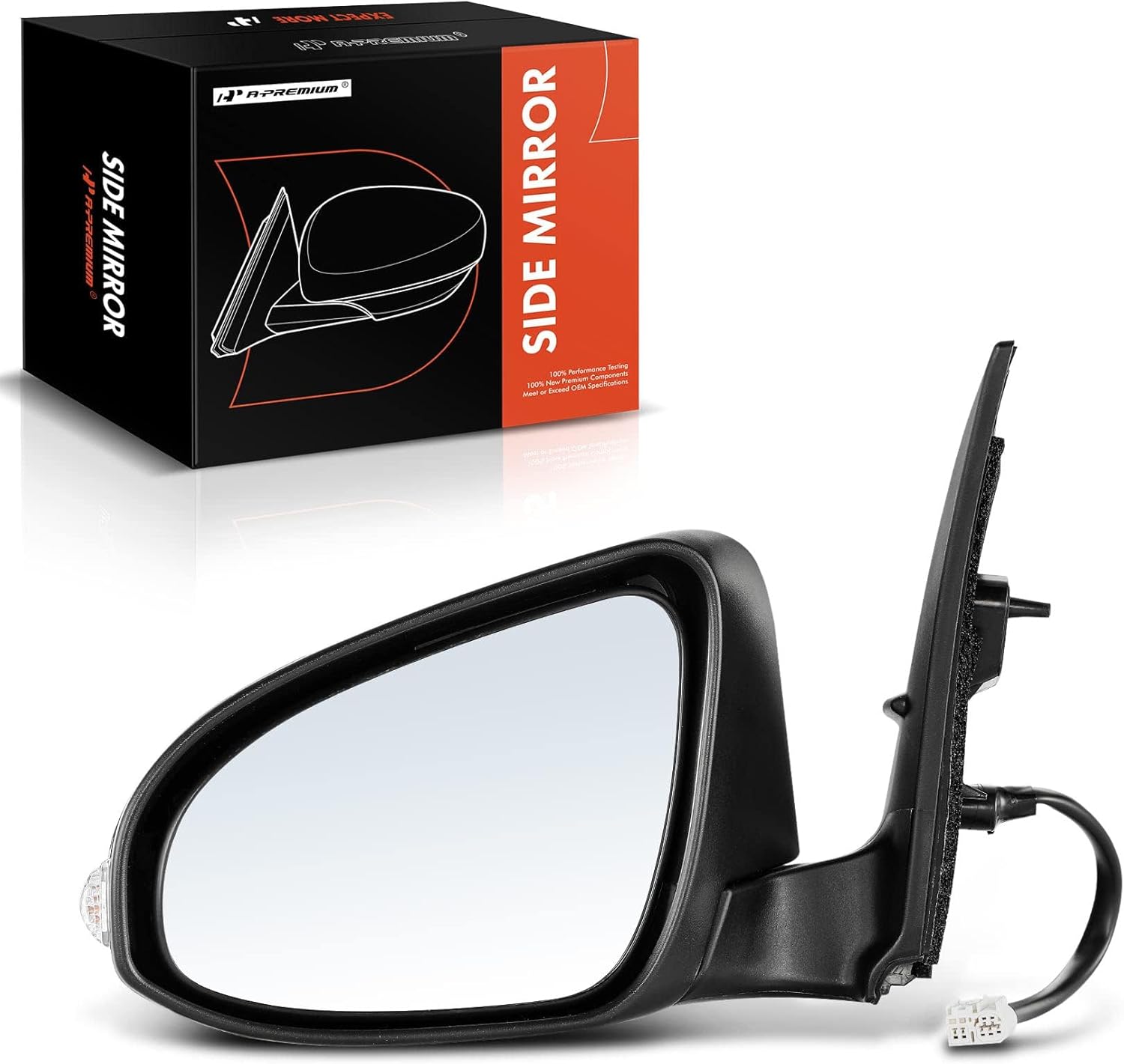 A-Premium Driver Side Power Door Mirror - Compatible with Toyota Corolla 2014-2019 - Heated Manual Folding Black Outside Rear View Mirror with Turn Signal - Replace# 8794002F50