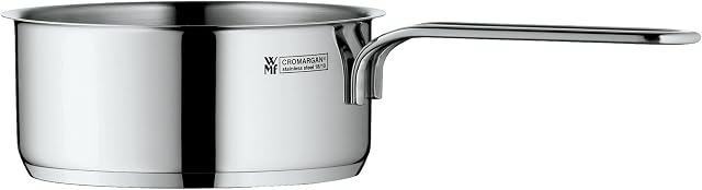 WMF Sauce Pan Ø 12 cm Approx. 0,7L Mini Stackable Pouring Rim Cromargan® Stainless Steel Brushed Suitable for All Stove Tops Including Induction Dishwasher-Safe