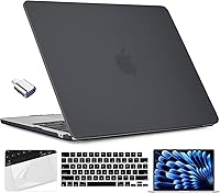 Vista 34 de TWOLSKOO Compatible con funda para MacBook Air M4 de 15 pulgadas versión 2025-2023 M4 A3241 M3 A3114 M2 A2941, carcasa rígida de plástico