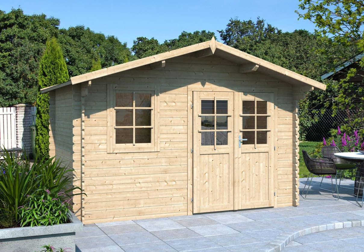 Steiner Shopping Gartenhaus Gartenfreude 9-28 mm Blockbohlenhaus, Grundfläche: 8,63 m², Satteldach