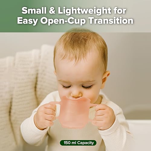 Miniatura 2 de haakaa Taza de entrenamiento de silicona para bebés, taza abierta de aprendizaje para bebés de 6 meses en adelante, a prueba de caídas, sin BPA, 5