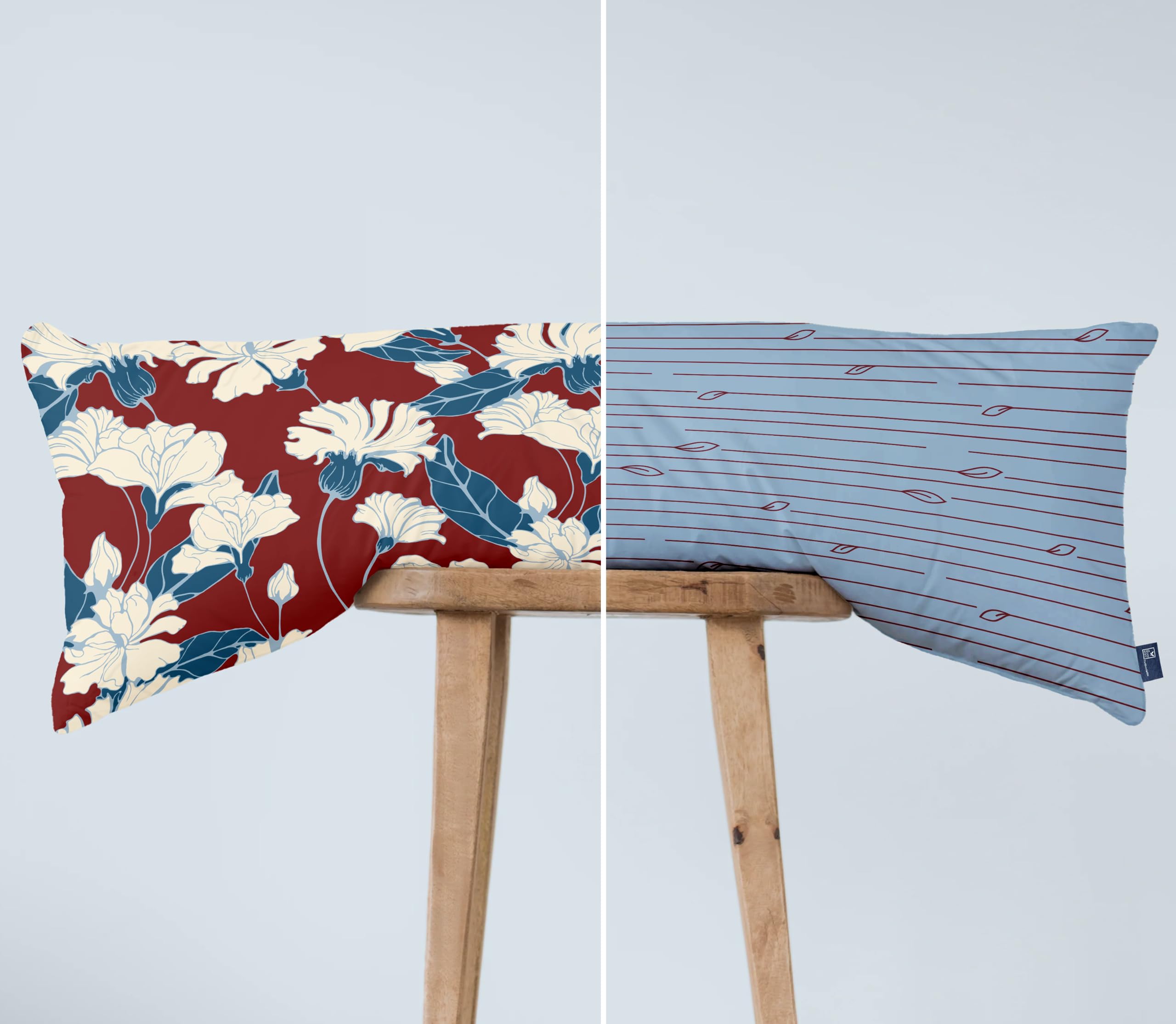 THE WOOD WHITE® Thick Matty Fabric Pillow Cover for Cuddle and Full Body Pillows - Size 18 X 54 Inch - Long Cover for Bed - Bloom.