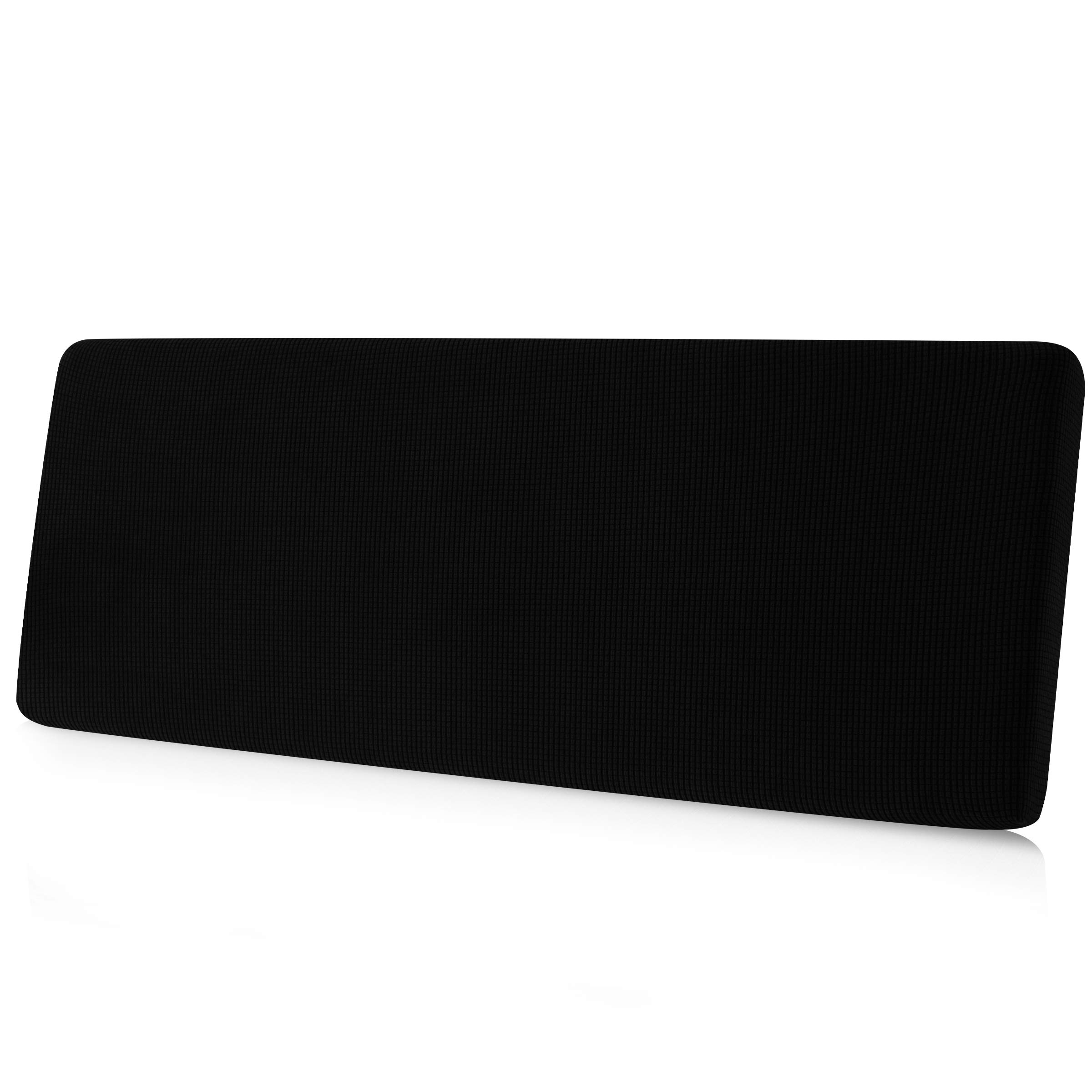 Chun Yi Black Stretch Sofa Seat Cushion Cover, Fitted Sofa Couch Cushion Covers Furniture Protector, Checks Jacquard Spandex Fabric (Sofa, )