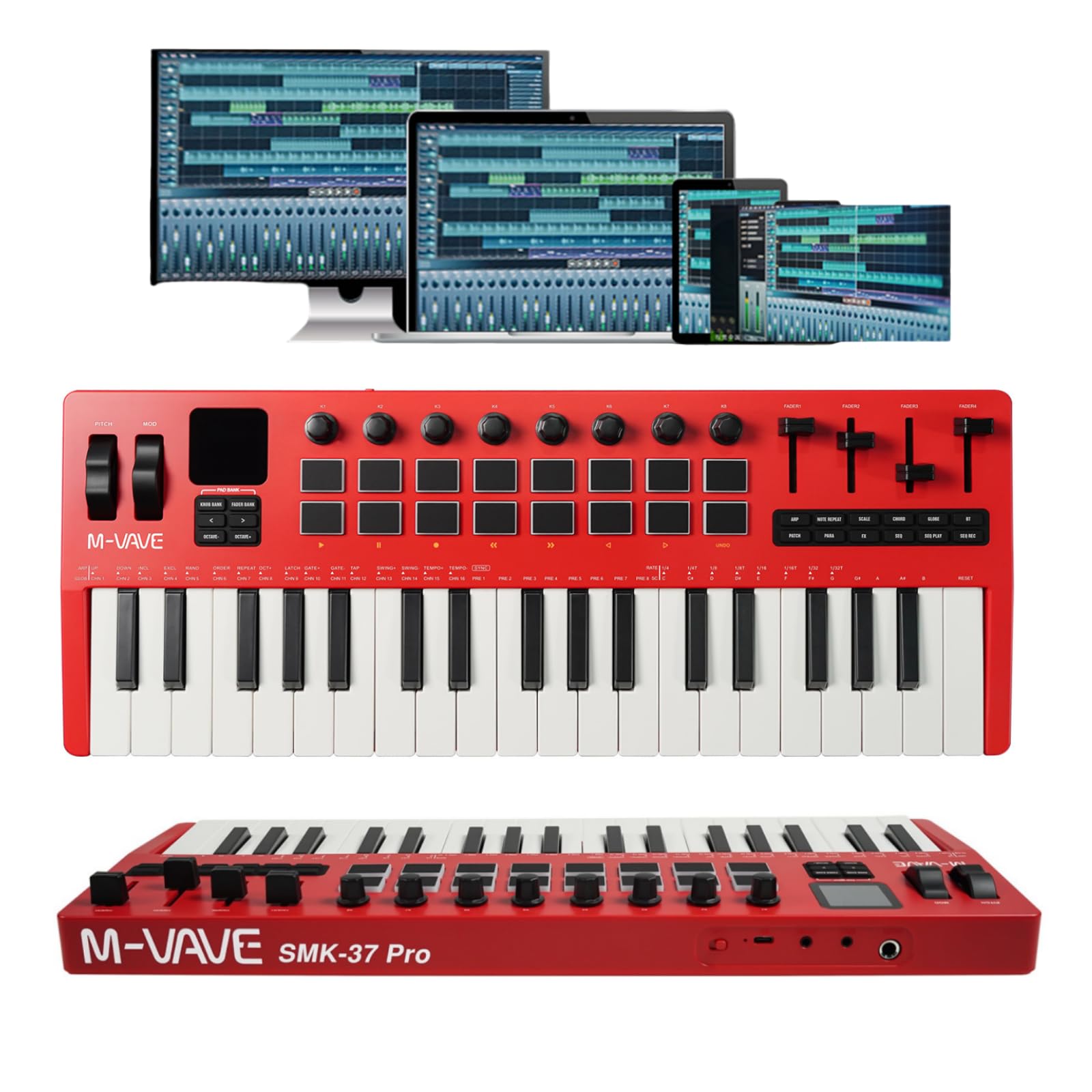 DTM・DAW M-VAVE SMK-37 PRO VEDO M-VAVE SMK-37 PRO Controlador MIDI Teclado 37 Teclas