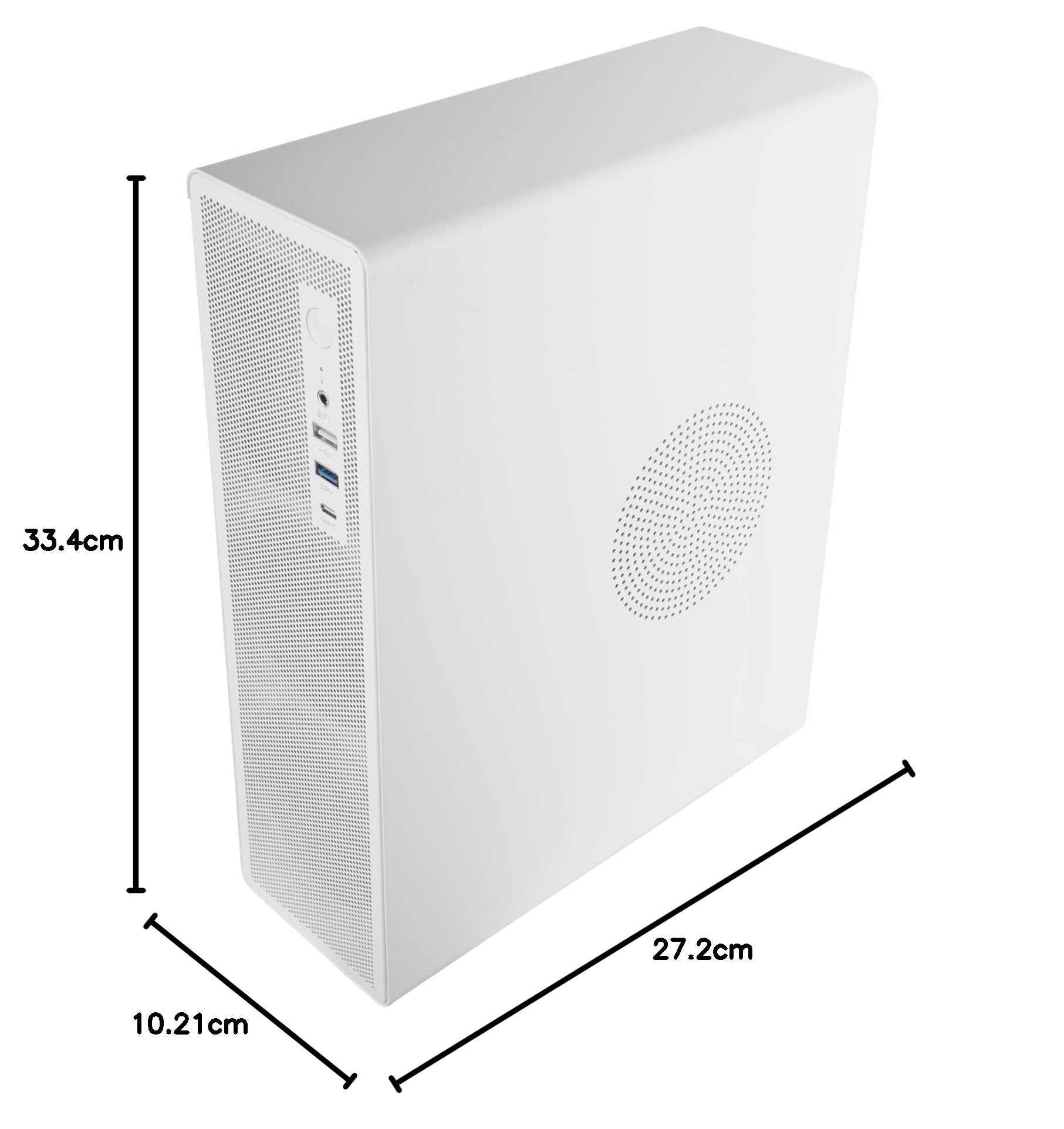Tacens AEROSLIM500, Obudowa PC MicroATX, Panele Mesh Przeciwkurzowe, Zasilacz TFX 500W, Przedni Wentylator FDB 90mm, Smukła Mini Wieża Kompatybilna z MicroATX i Mini-ITX, USB-C i USB 3.0, Biały