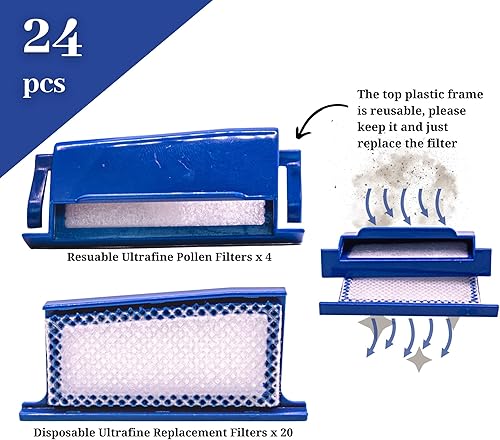 Miniatura 3 de Paquete de 24 filtros CPAP desechables y reutilizables de alta calidad compatibles con Philips Respironics Dream Station 1 CPAP (4 polen/20
