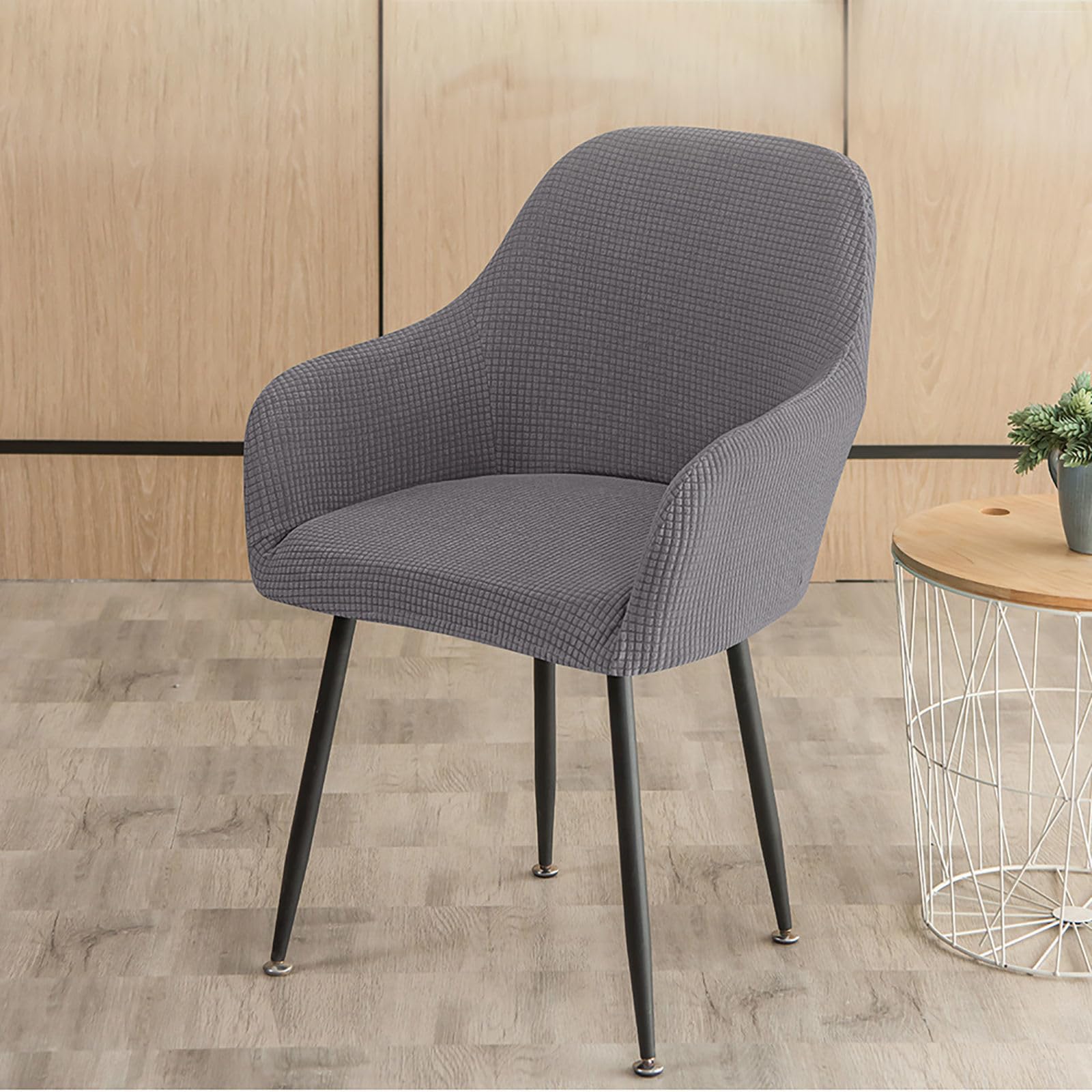 CLGTY Elastan Coprisedie Elasticizzato, Morbido Impermeabile Fodera Poltroncina Sala Pranzo Con Braccioli Riutilizzabile Moderno Copri Sedia Con Fondo Elastico-Caffè profondo-1 Pezzi