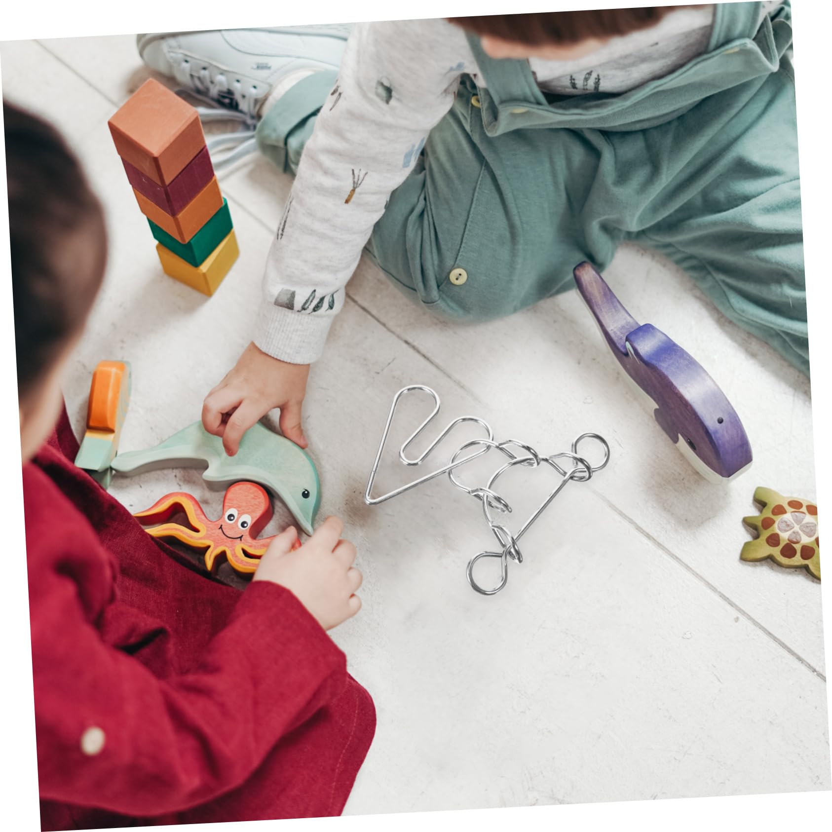 DECHOUS Heart Puzzle Ring Metal Puzzle Metal Ring for Boys and Girls Educational Toy