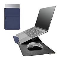 NOVOO 4 in 1 Custodia per Laptop, Custodia in Pelle Impermeabile con Copertura Magnetica
