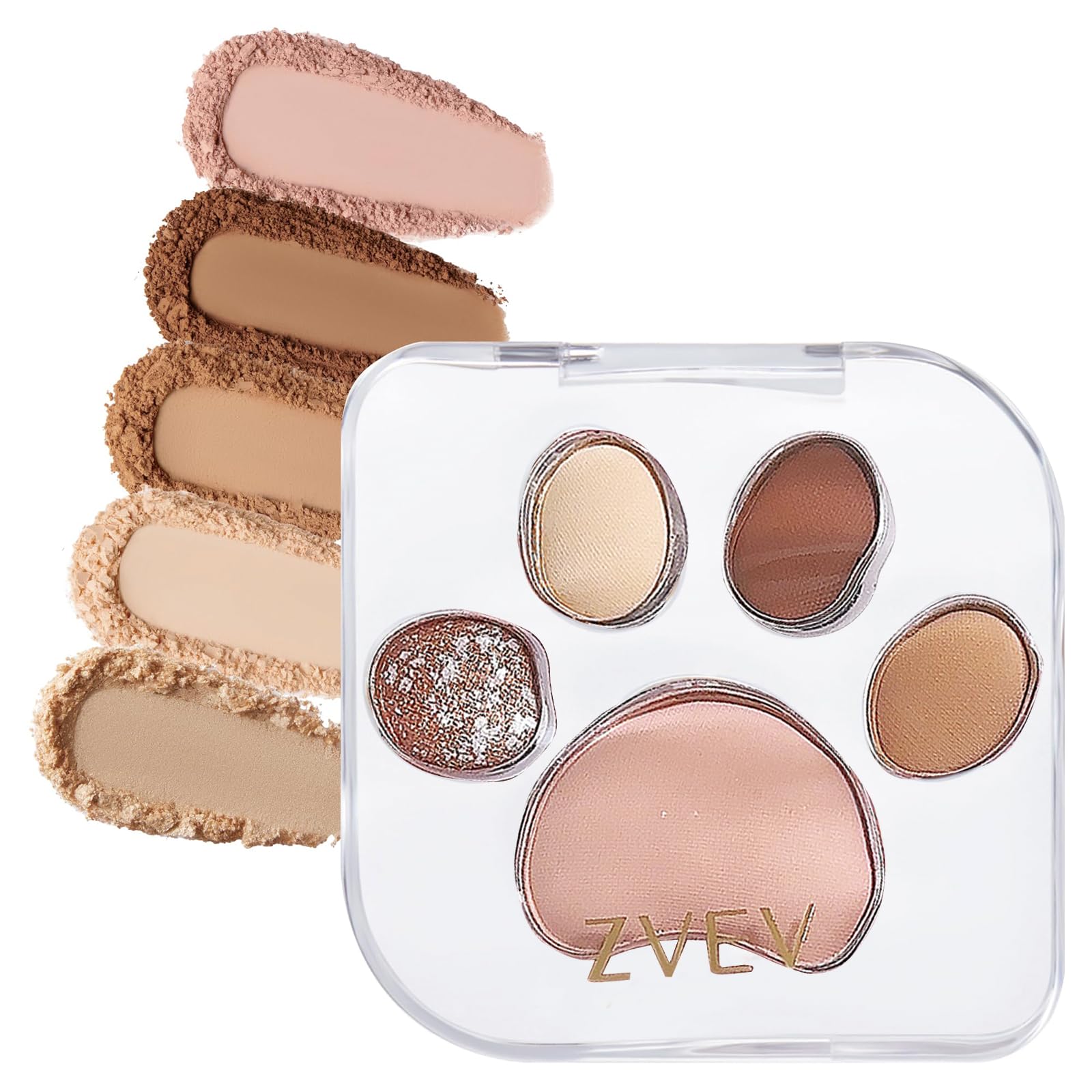 アイシャドウパレット 5個セット Amazon.co.jp: 【公式】ZVEV アイシャドウ 肉球パレット ナチュラル 猫