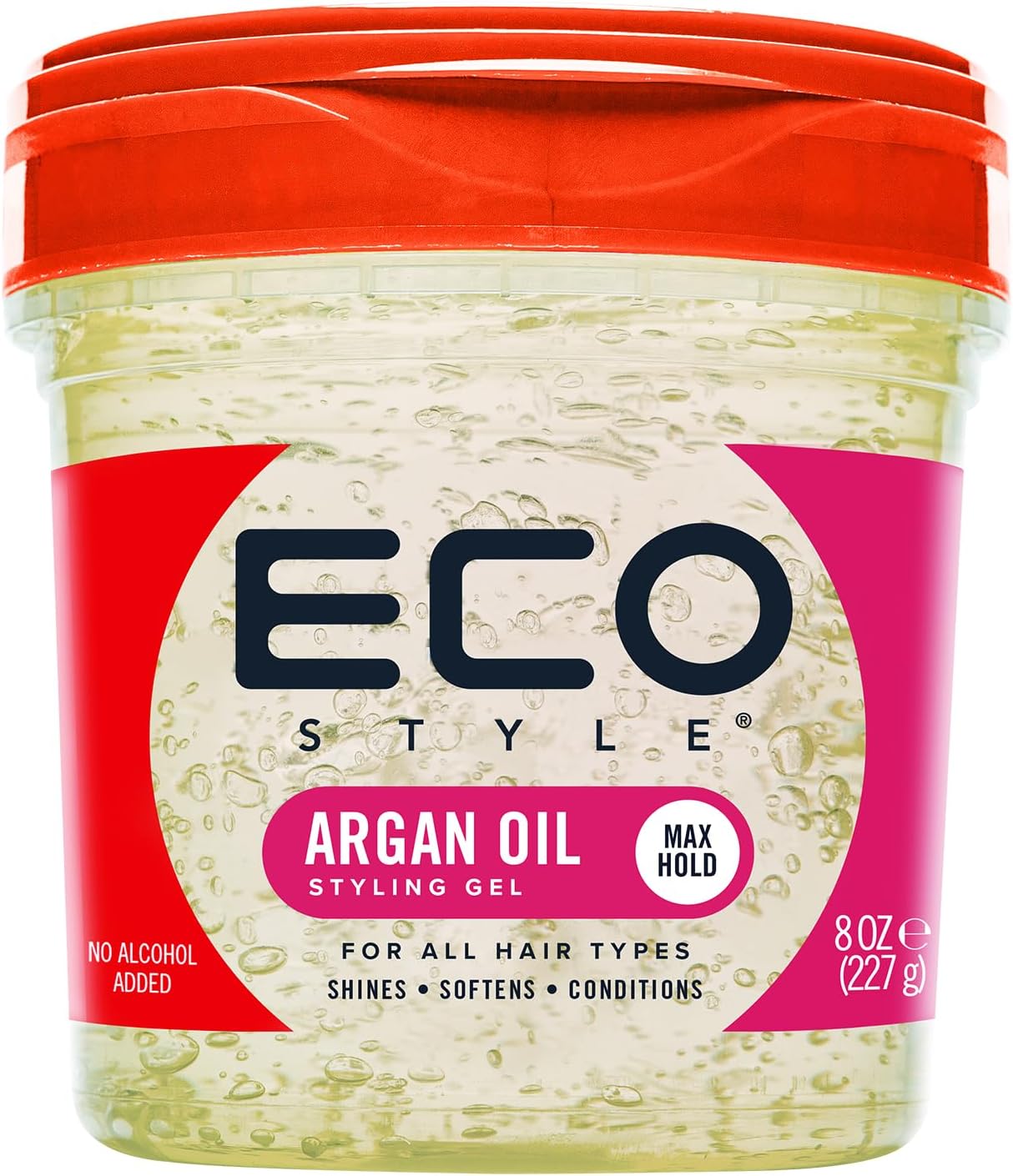 Eco Style Moroccan Argan Oil Styling Gel - Promotes Healthy Hair - Nourishes And Repairs - Delivers Long Lasting Shine - Provides Maximum Hold and Helps Tame Frizz - Ideal For All Hair - 8 oz