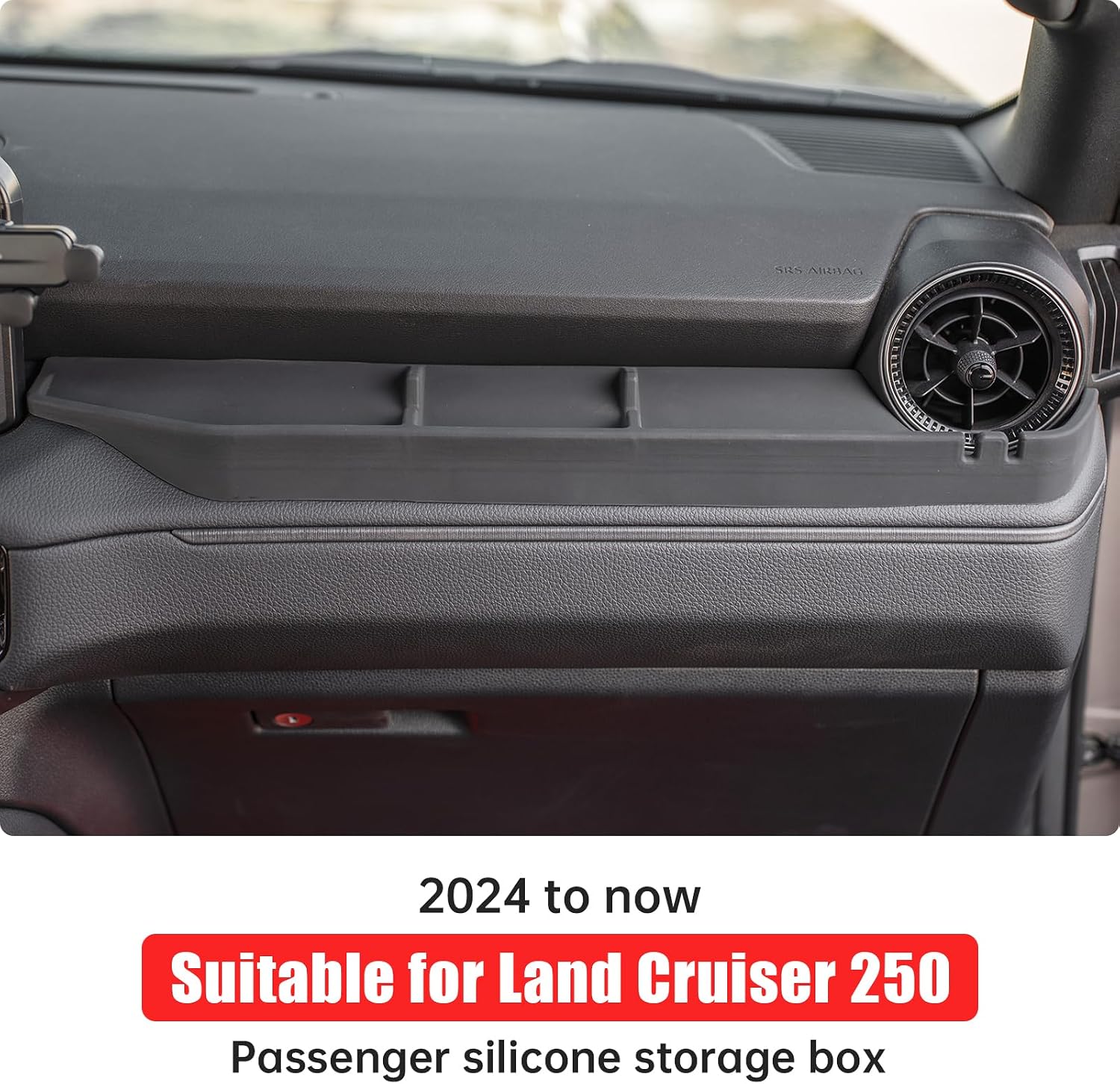 Passenger Storage Box for 2024-2025 2026 Toyota Land Cruiser 250 & 1958 Prado LC250 J250 Dashboard Silicone Organizer Organizer Interior Decorative Supplies Tuning Accessories