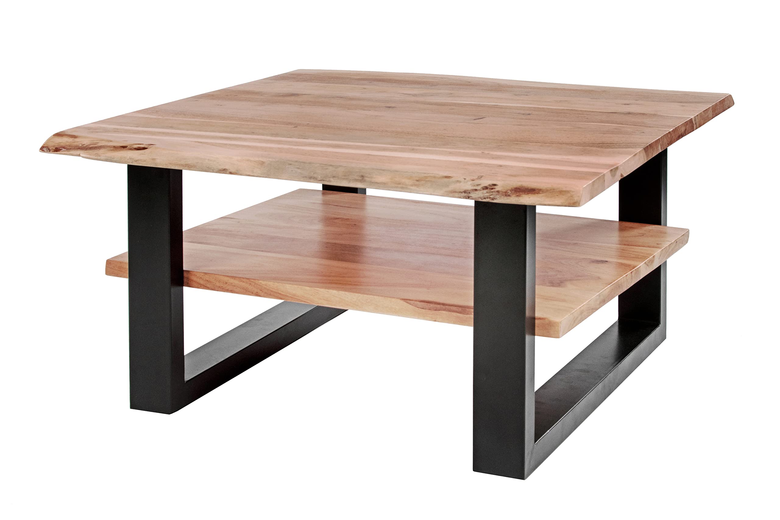 SAM B-Ware Couchtisch 90x90 cm Philipp, Akazie Natur, U-Gestell Schwarz