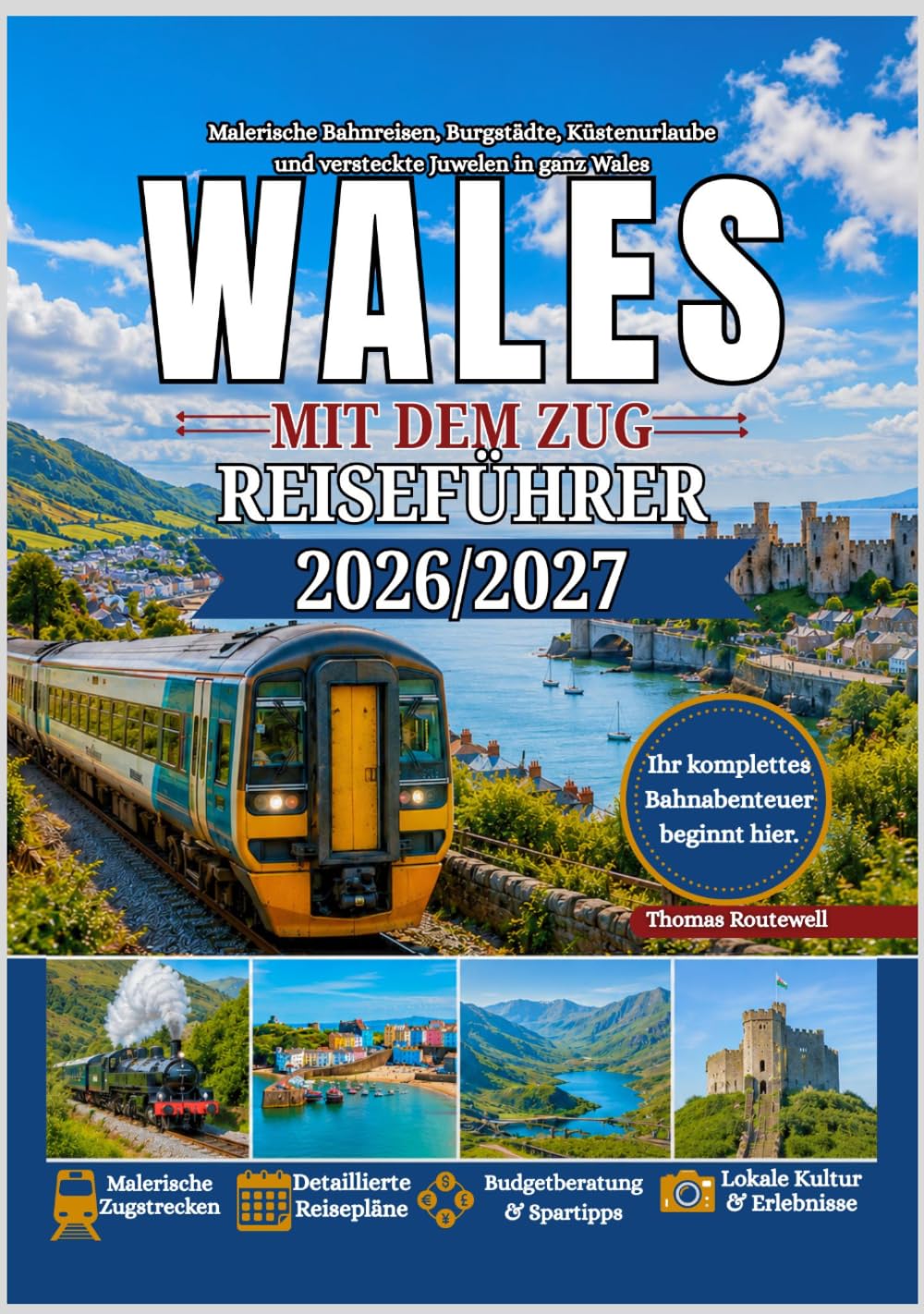 Wales-Reiseführer mit dem Zug 2026/2027: Der ultimative Reiseführer für Bahnreisende nach Wales für Erstbesucher: Snowdonia,Cardiff, Conwy Castle, Küstenbahnen, historische Dampfzüge, versteckte Dörf